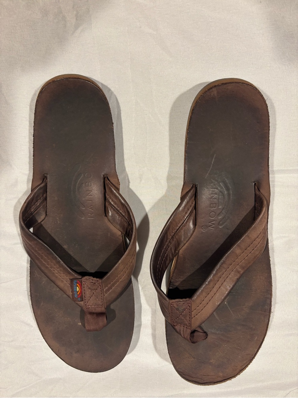Rainbow Women’s Brown Leather Flip Flops- Used
